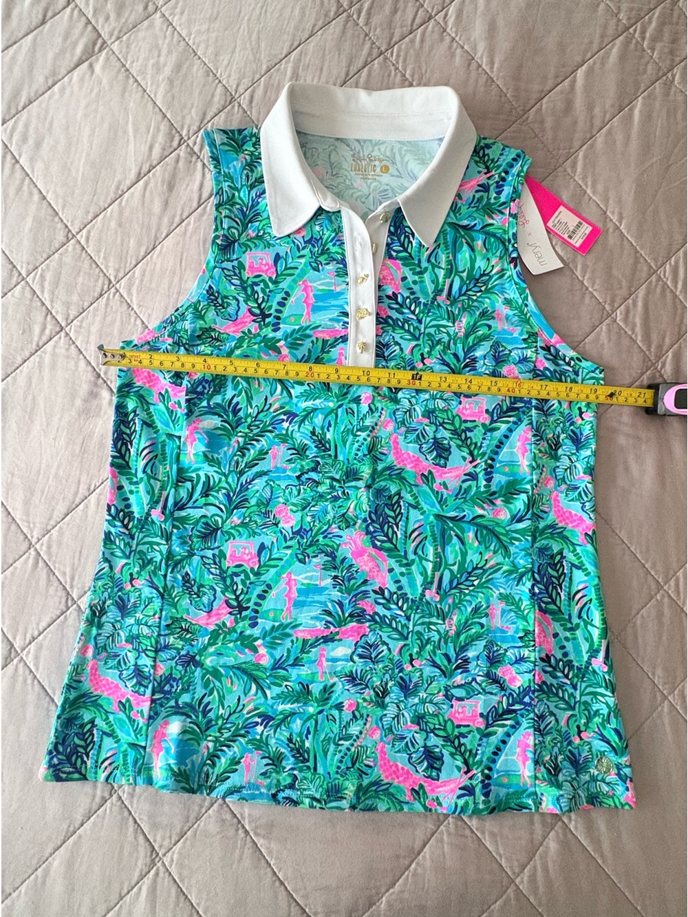 Lilly Pulitzer Luxletic Imara sleeveless polo top - Size L - Picture 7 of 9